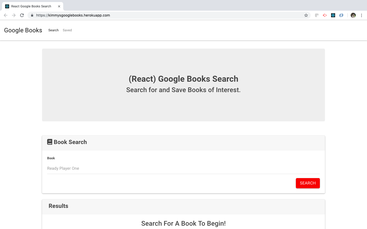 Google booksearch with React